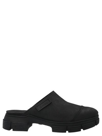 Ganni Rubber Sandals In Black