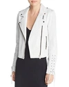 The Mighty Company Florence The Biker Crop Jacket In White