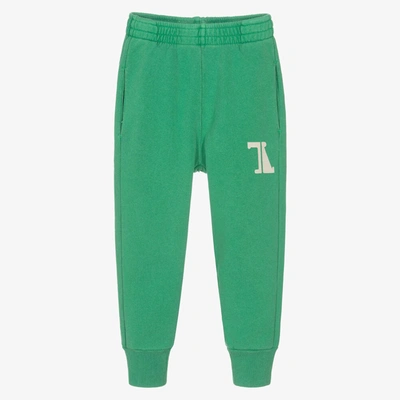 The Animals Observatory Kids' Green Cotton Logo Joggers