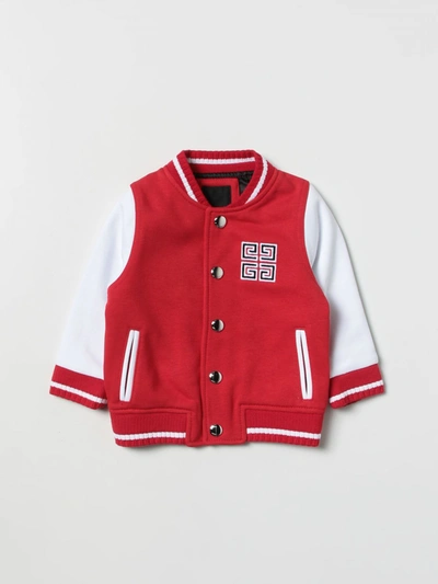 Givenchy Babies' Boys Red Cotton Logo Bomber Jacket