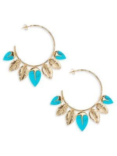 Aurelie Bidermann Talitha Turquoise Hoop Earrings In Multi