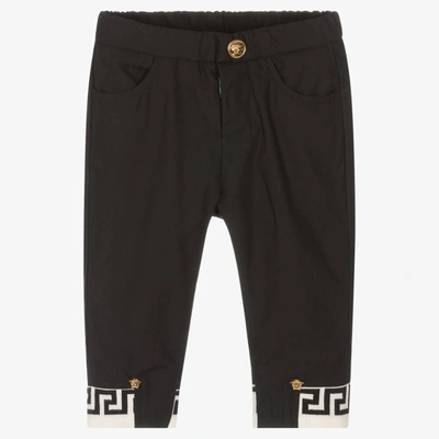 Versace Babies' Boys Black Greca Trousers