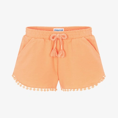 Mayoral Babies' Girls Orange Cotton Jersey Shorts