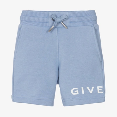 Givenchy Baby Boys Blue Cotton Logo Shorts In Azzurro