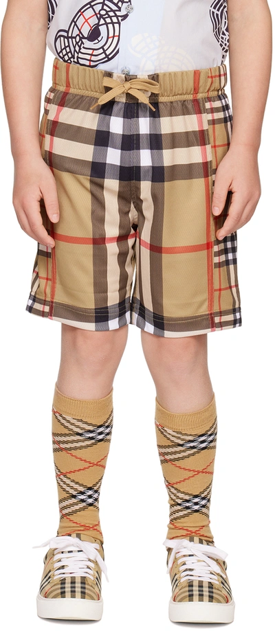Burberry Kids' Boys Beige Vintage Check Shorts