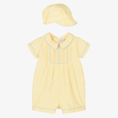 Pretty Originals Baby Boys Yellow Shortie & Hat Set