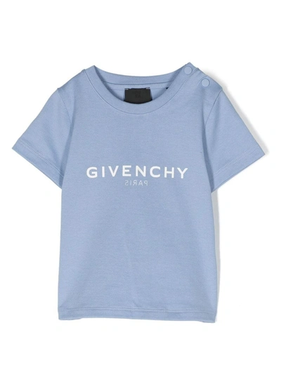 Givenchy Babies' Boys Blue Reverse Logo T-shirt