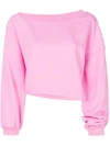 Msgm Asymmetric Cropped Sweatshirt - Pink