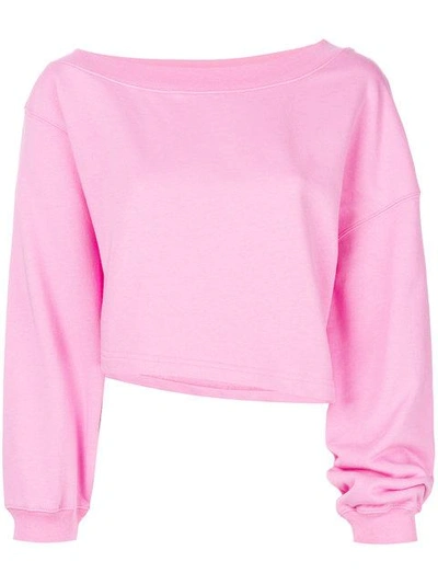 Msgm Asymmetric Cropped Sweatshirt - Pink