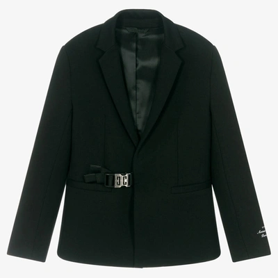 Givenchy Kids' Boys Black Milano Jersey 4g Buckle Blazer