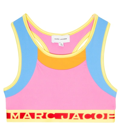 Marc Jacobs Kids'  Girls Pink Sports Crop Top In Multicolor