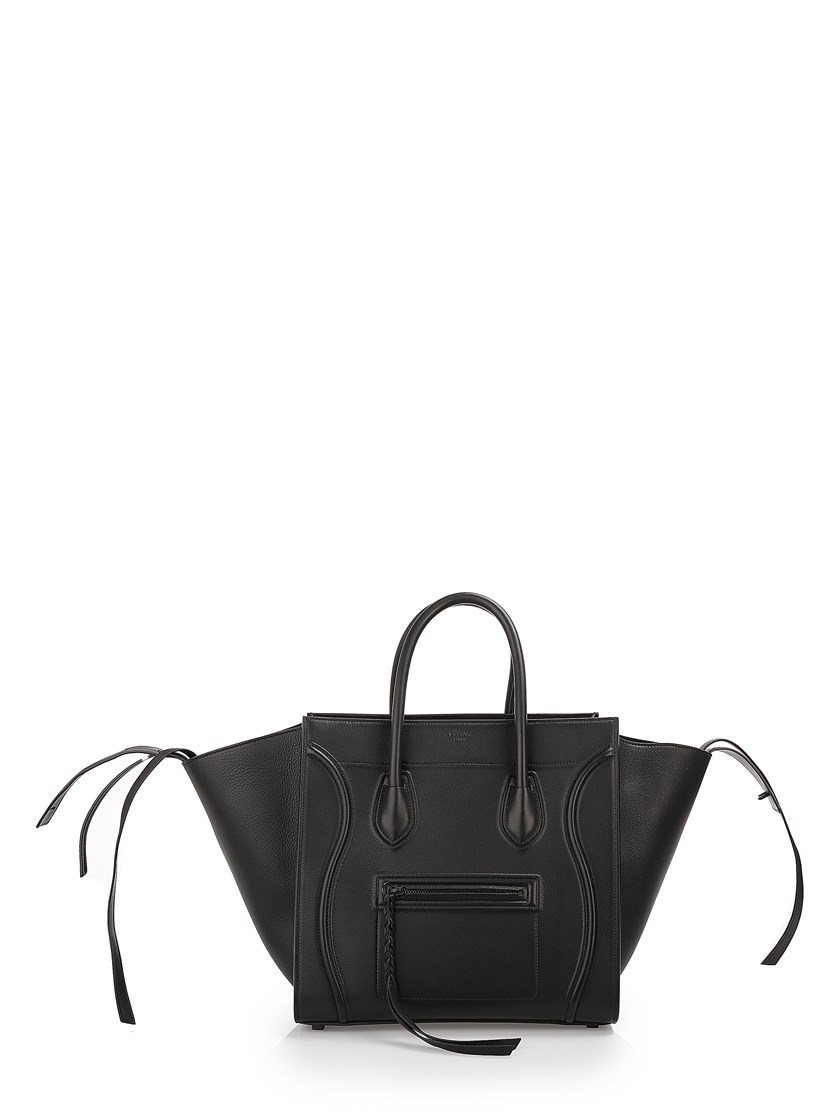 Celine Black Leather 'phantom Medium' Tote Bag | ModeSens