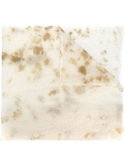 Suzusan Stain Style Print Scarf In Neutrals