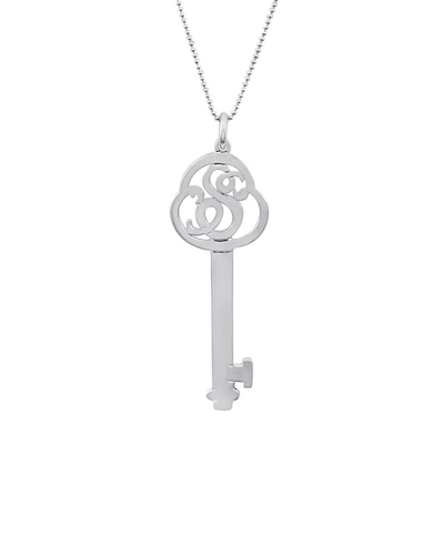 Jane Basch Silver Initial Key Pendant (a-z) In Multicolor