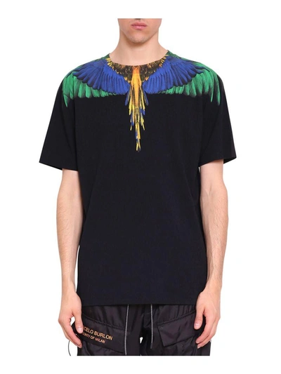 Marcelo Burlon County Of Milan Color Wing Cotton T-shirt In Black