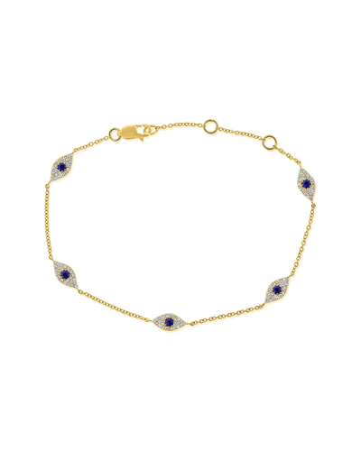 Sabrina Designs 14k Gold & Diamond Evil Eye Bracelet In Yellow