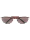 Cartier Santos De  Aviator-frame Sunglasses In Metallic