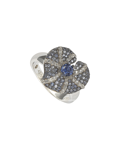 Suzy Levian Floral 18k & Silver 1.82 Ct. Tw. Sapphire Ring