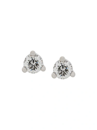 Delfina Delettrez 18kt White Gold Dots Solitaire Diamond Earrings In Metallic