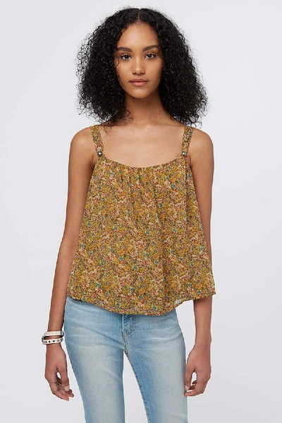 Rebecca Minkoff Madison Floral Paisley Tank In Yellow Multi