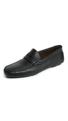 To Boot New York Ashbery Pebble Grain Driving Shoes In Black