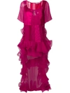 Givenchy Long Ruffle-trim Dress - Pink