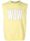 Msgm Wow Print Sleeveless Sweatshirt - Yellow