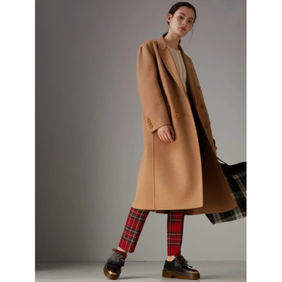 Burberry Double Camel Hair Tailored Coat | ModeSens