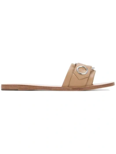 Senso Bobby Eyelet Slider Sandals In Brown
