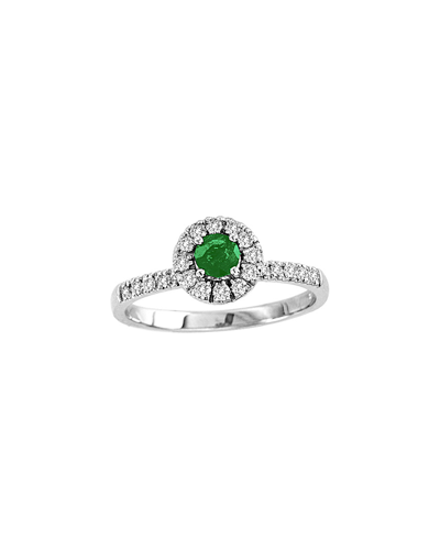 Suzy Levian 14k 0.55 Ct. Tw. Diamond & Emerald Ring