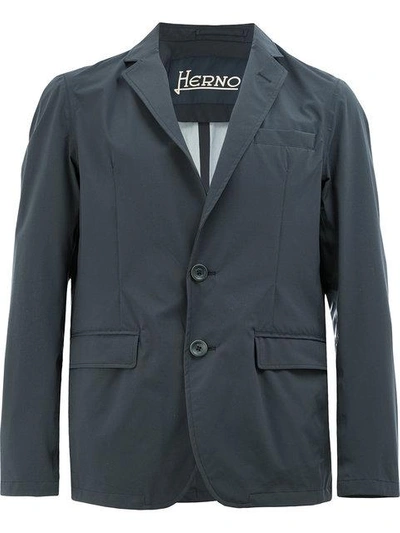 Herno Crinkle Casual Blazer In Blue