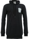 11 By Boris Bidjan Saberi Eleven Longline Hoodie In Black