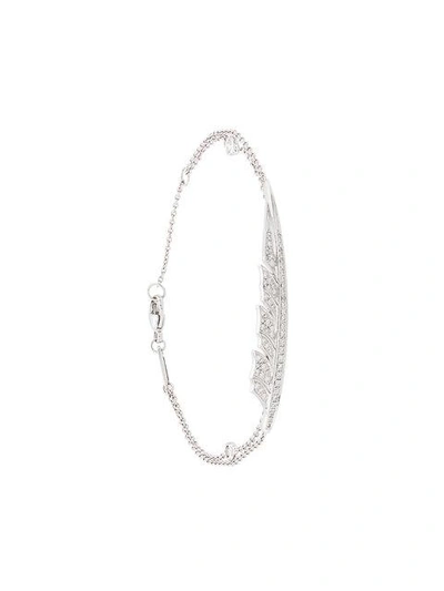 Stephen Webster 18kt White Gold Diamond Feather Bracelet In Metallic