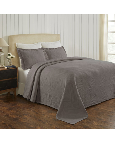 Superior Cascade Jacquard Matelasse 3pc Bedspread Set In Grey