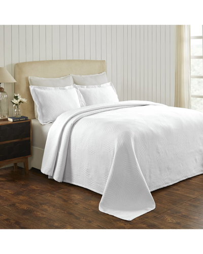 Superior Cascade Jacquard Matelasse 3pc Bedspread Set In White