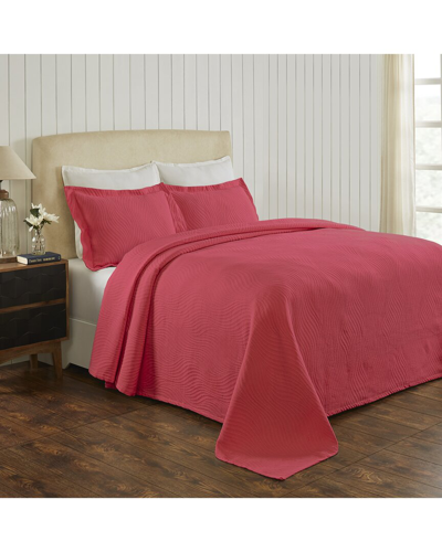 Superior Cascade Jacquard Matelasse 3pc Bedspread Set In Red