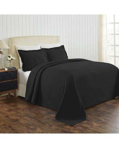 Superior Cascade Jacquard Matelasse 3pc Bedspread Set In Black