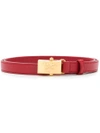 Prada Slim Logo Plaque Belt - Red