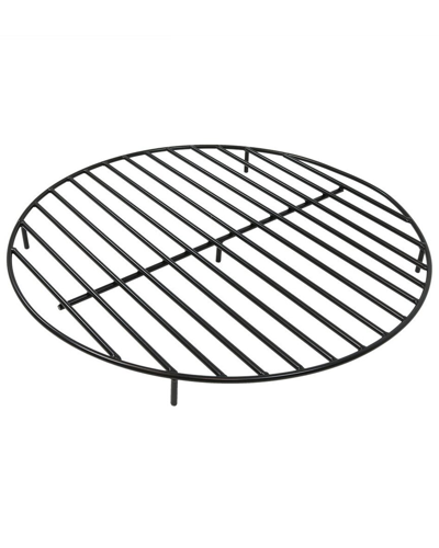 Sunnydaze Firewood Grate Round Black Steel Outdoor Fire Pit Accessory