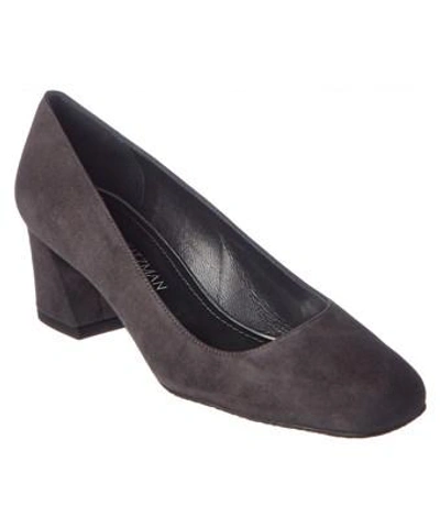 Stuart Weitzman Marymid Suede Block Heel Pumps In Nocolor