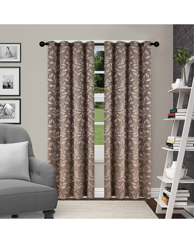 Superior Set Of 2 Leaves Blackout Panel Curtains