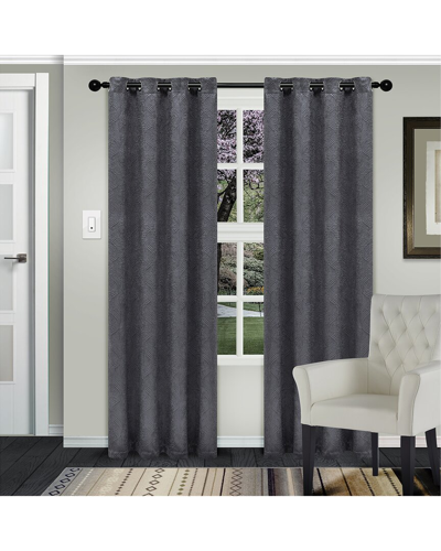 Superior Waverly Insulated Thermal Blackout Grommet Curtain Panel Set In Grey