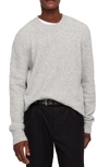 Allsaints Hawk Oversize Wool Blend Sweater In Light Grey Marl