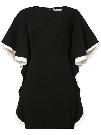 Halston Heritage Ruffled Wide Sleeve Mini Dress