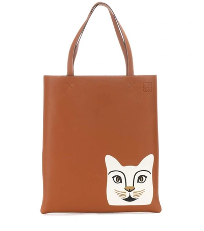 Loewe Cat Tote Bag In Brown