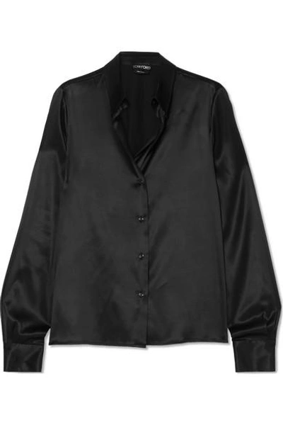 Tom Ford Silk-charmeuse Blouse In Black