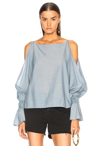 Nili Lotan Devon Blouse In Blue