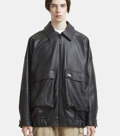 Martine Rose Oversized Leather Jacket In Black | ModeSens