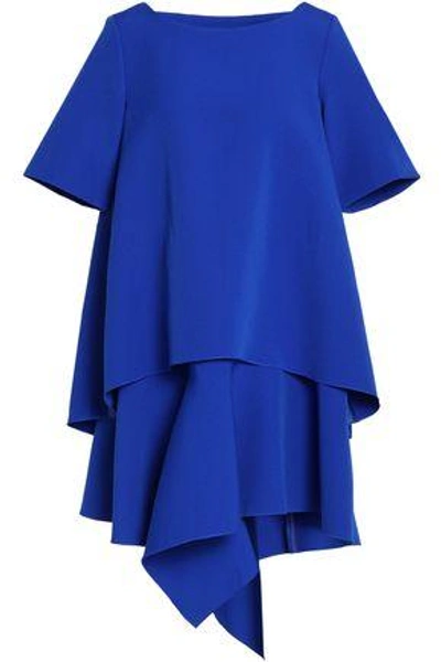 Paper London Woman Layered Crepe Mini Dress Blue