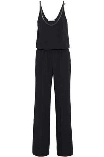 Stella Mccartney Woman Chain-embellished Stretch-crepe Jumpsuit Black